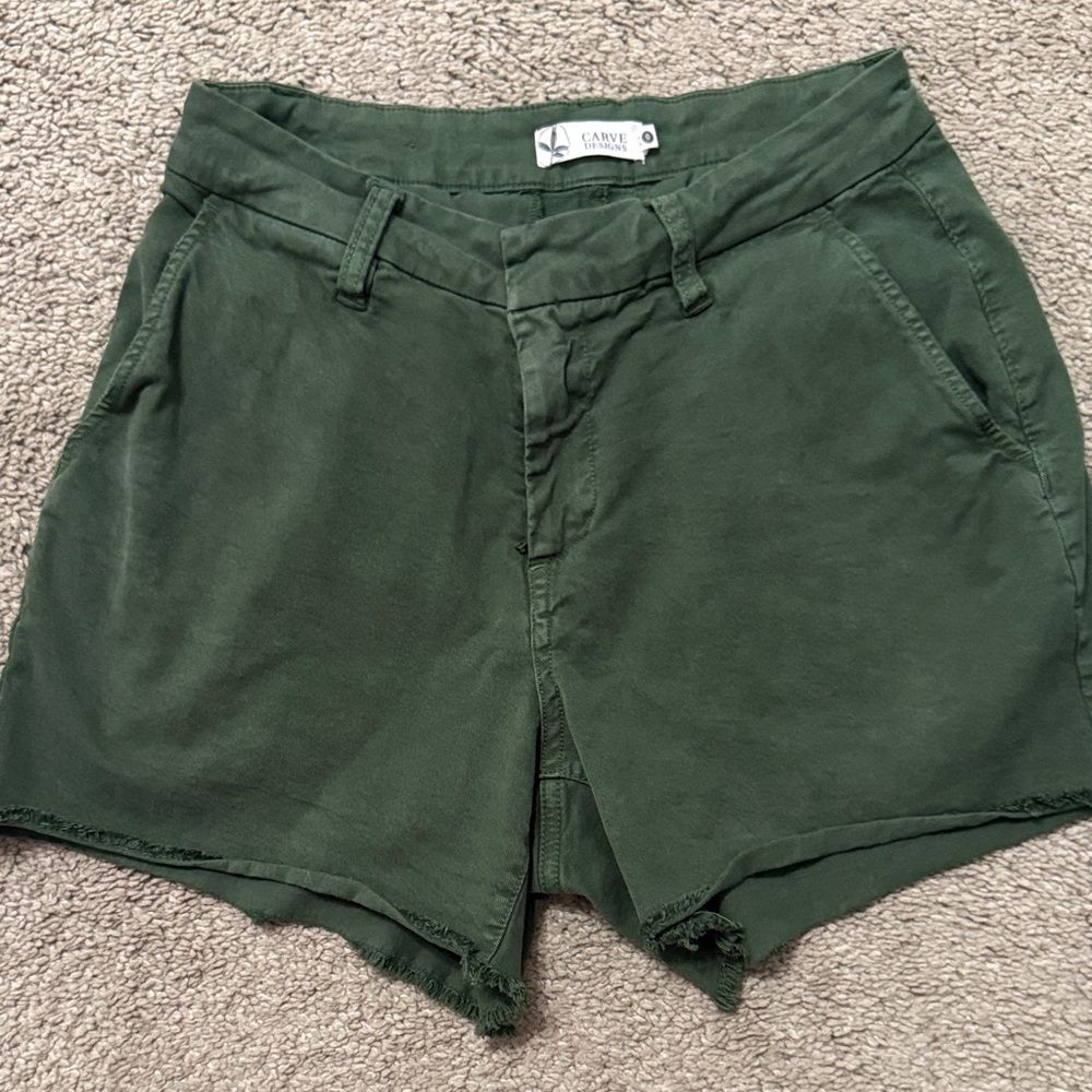 Carve Designs Forest Green Cargo Shorts